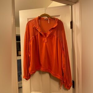 UO orange throw over sweater
